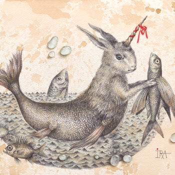 图画 标题为“Brenna - 5, Drawing…” 由Irena Aizen, 原创艺术品, 墨