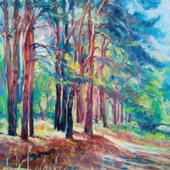 Pittura intitolato "forest" da Viacheslav Maksymenko, Opera d'arte originale, Olio