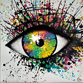 Peinture intitulée "Au fond des yeux" par Sylvie Clain, Œuvre d'art originale, Acrylique Monté sur Châssis en bois