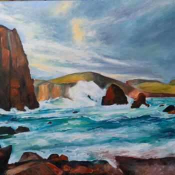 Peinture intitulée "Muckle Roe/ Shetland" par Ute Meyer, Œuvre d'art originale, Aquarelle