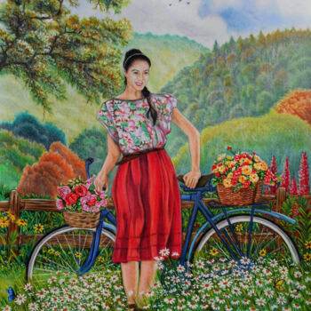Drawing titled "Spring series #9" by Taha Mansour, Original Artwork, Pastel