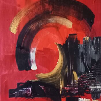 Painting titled "ARCANES DE LA MÉMOI…" by Michele Madeleine Guillot, Original Artwork, Acrylic Mounted on Wood Stretcher fra…