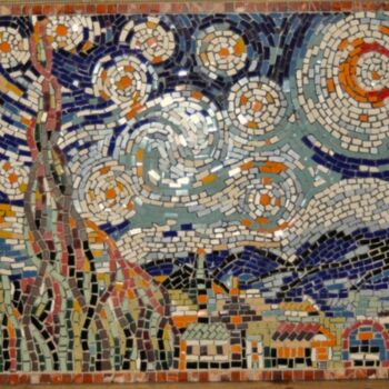 Design intitulée "Starry Night1, mosa…" par Romeo Dobrota, Œuvre d'art originale, Art de la table
