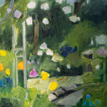 Painting titled "Gartenweg" by Ute Meyer, Original Artwork, Oil