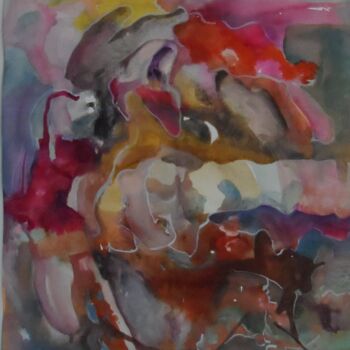 Schilderij getiteld "parlez moi d'amour" door Geneviève Durantou, Origineel Kunstwerk, Aquarel