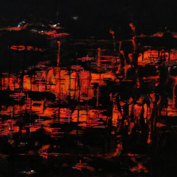 Painting titled "Inferno" by Mü, Original Artwork, Acrylic