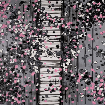 Painting titled "Hanami" by Mü, Original Artwork, Acrylic