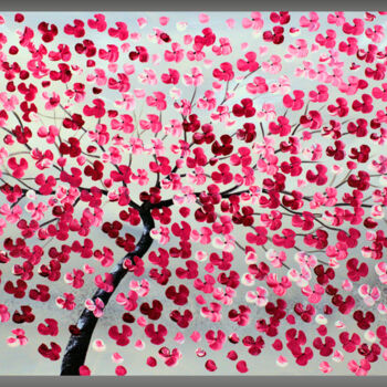 Painting titled "Blossom Dance" by Edelgard Schroer, Original Artwork, Acrylic Mounted on Wood Stretcher frame