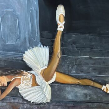 Peinture intitulée "Ballerina next to a…" par Anna Pavlovich-Naneva, Œuvre d'art originale, Huile Monté sur Châssis en bois