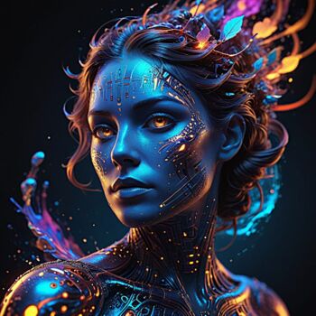 Digital Arts titled "cyborg darling 2" by Modane, Original Artwork, Digital Collage