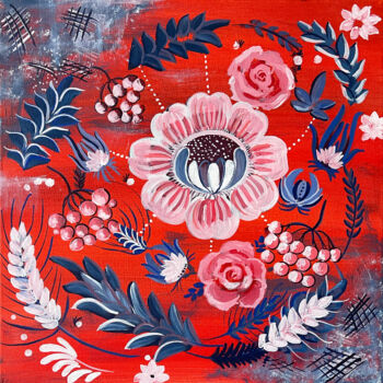 Malarstwo zatytułowany „The Heart of the La…” autorstwa Olesya Bay, Oryginalna praca, Akryl Zamontowany na Drewniana rama no…