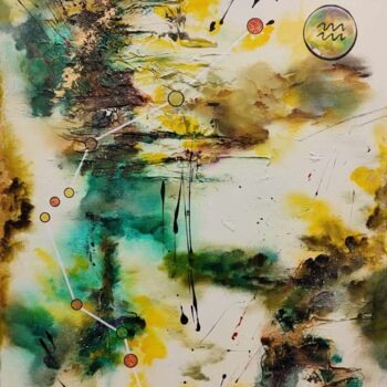 Peinture intitulée "Aquarius 1" par Julien Abstrait, Œuvre d'art originale, Acrylique Monté sur Châssis en bois