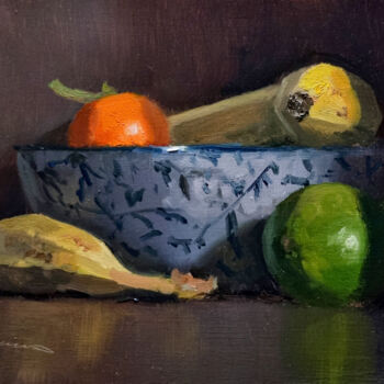 Peinture intitulée "Bananas and Citrus" par Pascal Giroud, Œuvre d'art originale, Huile
