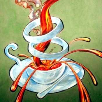 Pintura titulada "A Cup Of Coffee" por George Anthony Penon Cassallo, Obra de arte original, Acrílico