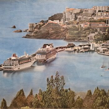 Peinture intitulée "Atlantic Jewel" par Filipe Jardim, Œuvre d'art originale, Crayon