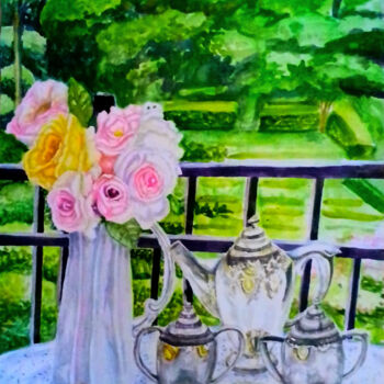 Peinture intitulée "Still life Garden l…" par Watercolor Whisper, Œuvre d'art originale, Aquarelle