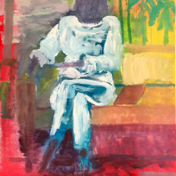 Painting titled "Cocktail sur la pla…" by Isabelle Martinez, Original Artwork, Oil Mounted on Other rigid panel
