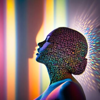 Digital Arts titled "le baiser numérique" by Modane, Original Artwork, AI generated image