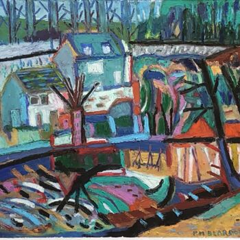 Painting titled "Rives du Loir" by Pierre-Marie Blardoni, Original Artwork, Pastel