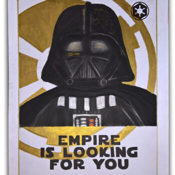 Pittura intitolato "Darth black/gold" da Ilguada, Opera d'arte originale, Acrilico