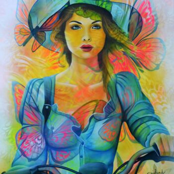 Peinture intitulée "les messagers du ve…" par Jeannette Guichard-Bunel, Œuvre d'art originale, Huile Monté sur Châssis en bo…
