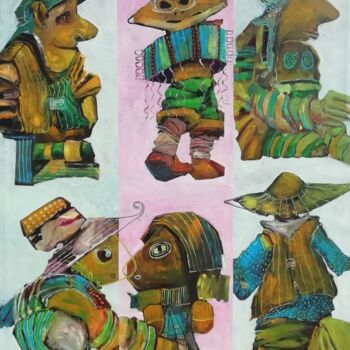 Schilderij getiteld "Fragments - Monday…" door Francisco Santos, Origineel Kunstwerk, Acryl