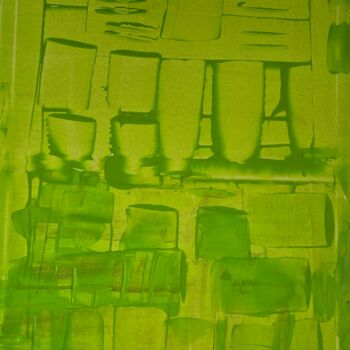 Painting titled "les pitons verts" by Armand Latournald, Original Artwork, Acrylic Mounted on Wood Stretcher frame