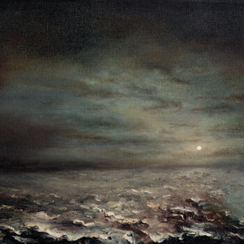 Painting titled "Shadow of the moon" by Kirill Ageev, Original Artwork, Oil