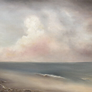 Painting titled "Marshmallow sky" by Kirill Ageev, Original Artwork, Oil