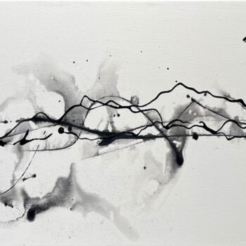 Painting titled "Synergy Black and W…" by Djamel Eddine Hafis, Original Artwork, Acrylic