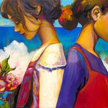 Peinture intitulée "Full moon" par Irina Larina, Œuvre d'art originale, Acrylique Monté sur Châssis en bois