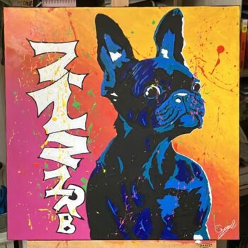 Peinture intitulée "Trauma dog" par Cyril Bouchon, Œuvre d'art originale, Acrylique Monté sur Châssis en bois