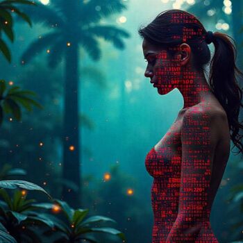 Arts numériques intitulée "amazonia digit" par Modane, Œuvre d'art originale, Image générée par l'IA
