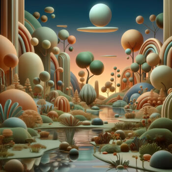 제목이 "The Skyward Bloom"인 디지털 아트 Alberto Capitani로, 원작, AI 생성 이미지