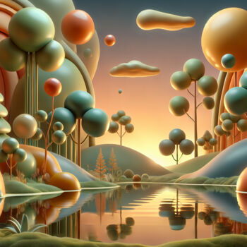 Digital Arts με τίτλο "The Valley of Ascen…" από Alberto Capitani, Αυθεντικά έργα τέχνης, Εικόνα που δημιουργήθηκε με AI