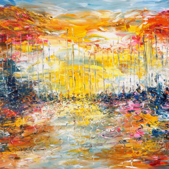 Schilderij getiteld "Sail Boat Marina XL…" door Peter Nottrott, Origineel Kunstwerk, Acryl