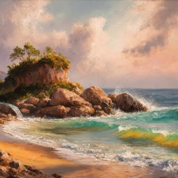 Arte digitale intitolato "::: A Great Seaside…" da Kyozai, Opera d'arte originale, Immagine generata dall'IA