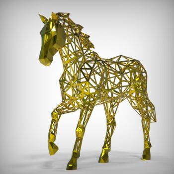 「Horse NO.2」というタイトルの彫刻 Sebastian Novakyによって, オリジナルのアートワーク, ステンレス鋼
