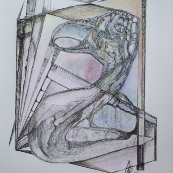 Drawing titled "Hiéra" by André Le Corre, Original Artwork, Ink