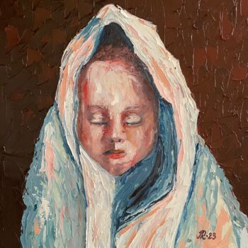 Painting titled "Kinder" by Liudmyla Riabkova, Original Artwork, Oil