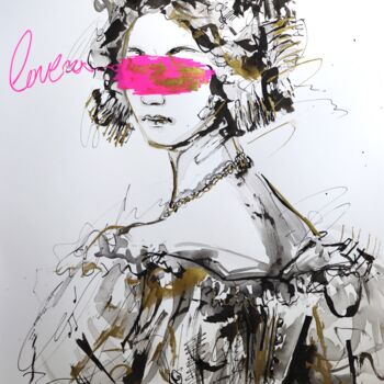 图画 标题为“Searching for Love…” 由Antigoni Tziora, 原创艺术品, 墨
