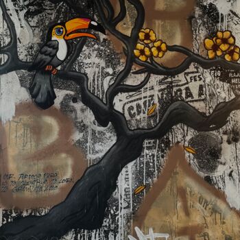 Painting titled ""CBA"" by Luana Venson, Original Artwork, Acrylic Mounted on Wood Stretcher frame