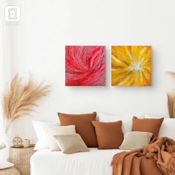 Painting titled "Diptych “Desire & I…" by Tasha Ali, Original Artwork, Acrylic Mounted on Wood Stretcher frame