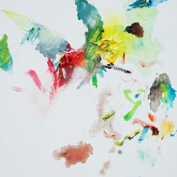 绘画 标题为“Seltener Vogel VII” 由Mark Hellbusch, 原创艺术品, 油 安装在木质担架架上