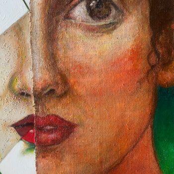 Peinture intitulée "Fragmented Faces" par Muberra Karamanoglu, Œuvre d'art originale, Collages