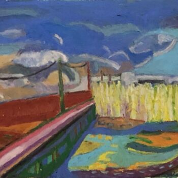 Schilderij getiteld "CHAMPS DE MAïS" door Pierre-Marie Blardoni, Origineel Kunstwerk, Pastel
