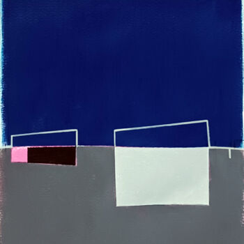 Peinture intitulée "Blue and grey compo…" par Luis Medina, Œuvre d'art originale, Acrylique