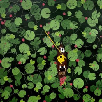 Peinture intitulée ""Lotus Garden"" par Fardeen Burhan Khan, Œuvre d'art originale, Acrylique