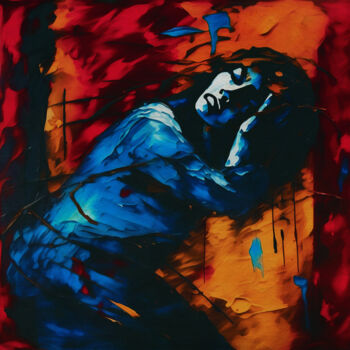 Painting titled "Yearning Walls" by Jan Keteleer, Original Artwork, Digital Painting Mounted on Wood Panel