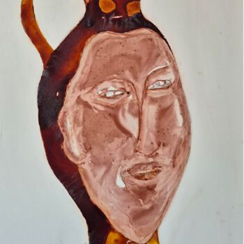 Peinture intitulée "Portrait de jarre" par Cegede, Œuvre d'art originale, Encre